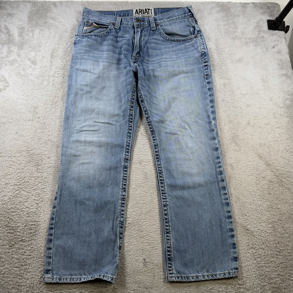 Ariat M2 Jeans Mens 34x30 Blue Denim Relaxed Boot Cut Cowboy Western Workwear